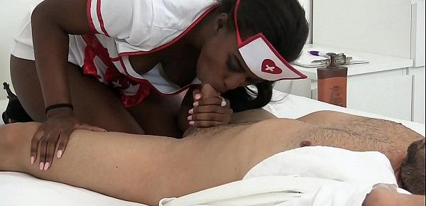  Ebony Teen nurse Simone Styles takes very good care of her patient Alex Ace
